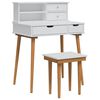 vidaXL Sminkebordsett FAUSKE 3 pcs Hvit 76 x 50 x 103,5 cm