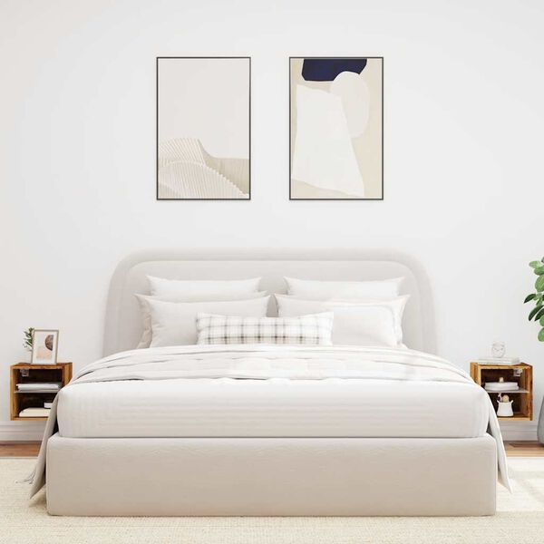 vidaXL Vegghengt TV-benk med LED 2 stk gammelt tre 30x28,5x30 cm