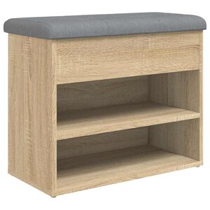 vidaXL Skobenk Sonoma eik 62x32x50 cm konstruert tre