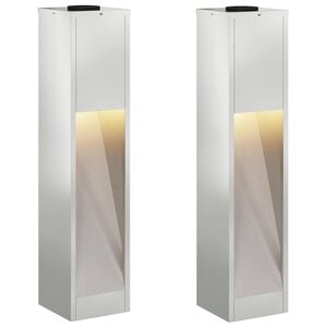 vidaXL Solcelle LED Stibelys 2 stk. Varmhvit 18 x 18 x 80 cm