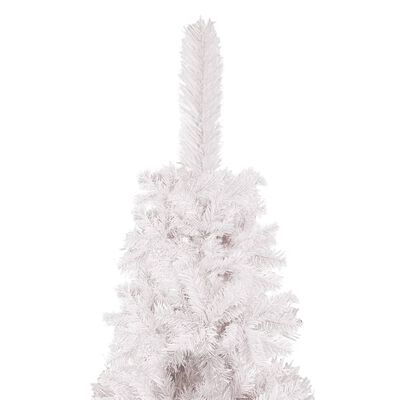 vidaXL Forhåndsbelyst slankt juletre med kulesett hvit 210 cm