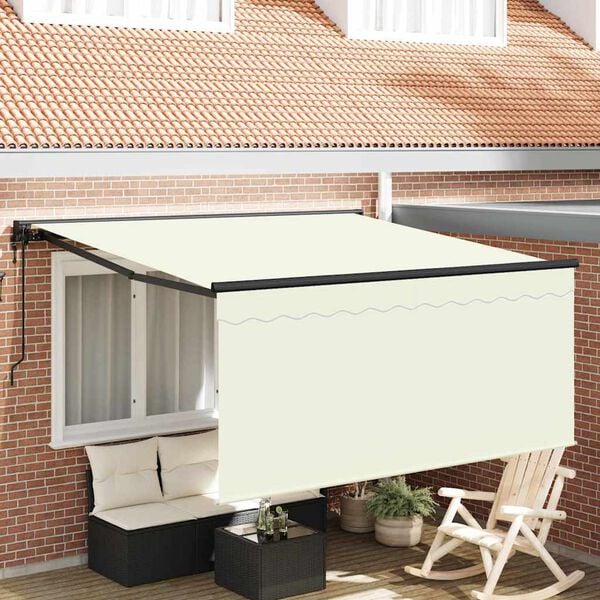 vidaXL Innvendbar Markise Krem 350 x 250 cm Polyester og aluminium