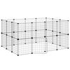 vidaXL Dyrebur 28 paneler med d&oslash;r svart 35x35 cm st&aring;l