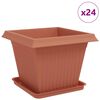 vidaXL Plantepotter 24 stk. Klinker R&oslash;d Plast
