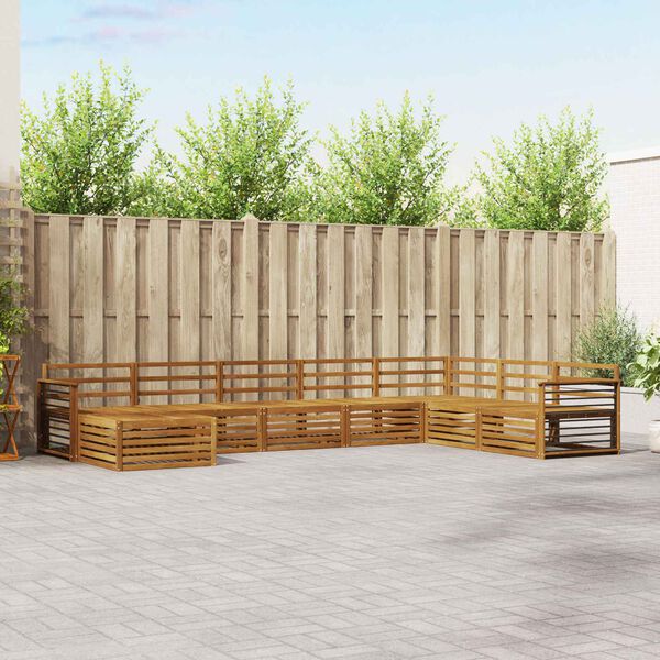 vidaXL Sofasett 8 pcs Naturlig Solid akasietre