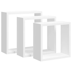 vidaXL Vegghyller kubeformet 3 stk MDF hvit