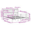 vidaXL Seng med bokhylle uten madrass hvit 180x200 cm heltre furu