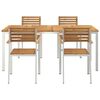vidaXL HageSpisestueSett 5 pcs Brun MassivAkasiatre