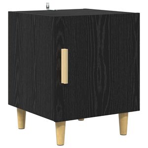 vidaXL Nattbordskap Svart Eik 40 x 40 x 50 cm Konstruert tre