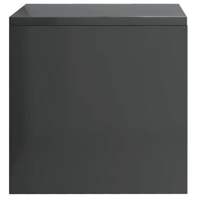 vidaXL Nattbord 2 stk høyglans grå 40x30x30 cm sponplate