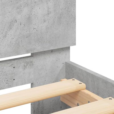 vidaXL Sengeramme med hodegavl betonggrå 75x190 cm konstruert tre