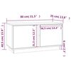 vidaXL TV-benk svart 80x35x40,5 cm heltre furu