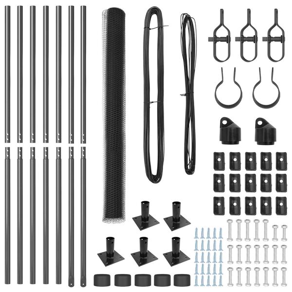 vidaXL Gjerdep&aring;le Gr&aring; 10 x 1,5 m (25 mm mesh) St&aring;l og PVC