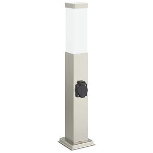 vidaXL Pullertlampe med stikkontakt 50 cm rustfritt st&aring;l IP44