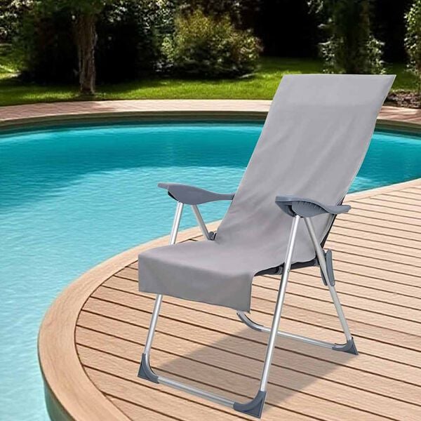 vidaXL Utend&oslash;rs Stol H&aring;ndkl&aelig;r 2 pcs M&oslash;rke gr&aring; 130 x 60 cm