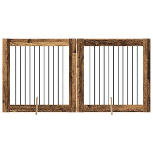 vidaXL Hundegate med stender 2 pcs Gammelt tre 100 x 100 cm