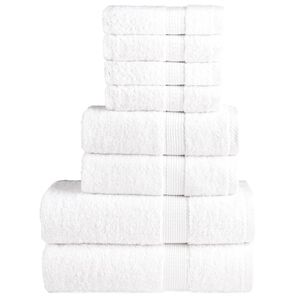 vidaXL Premium h&aring;ndklesett 8 deler SOLUND hvit 600 g/m2