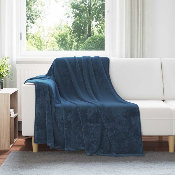 vidaXL Kastepledd 6 pcs Marinebl&aring; 150 x 200 cm Fleece