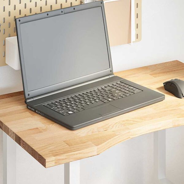 vidaXL Bordplate rektangulær 80x50x2,5 cm ubehandlet heltre eik