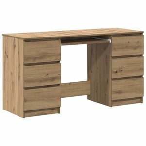 vidaXL Skrivebord artisan eik 140x50x77 cm konstruert tre