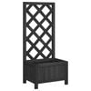 vidaXL Plantekasse med espalier svart 40x30x90 cm heltre gran