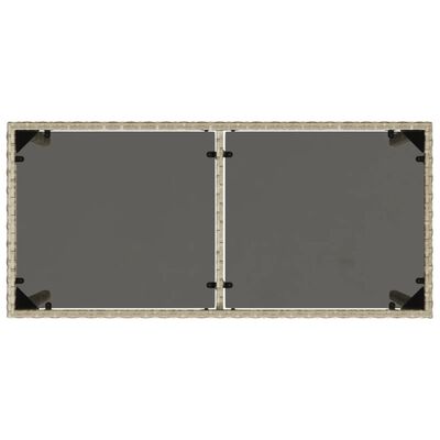 vidaXL Hagebord med glassplate lysegrå 115x54x74 cm polyrotting