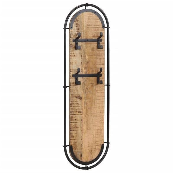 vidaXL Veggmonterte knaggrekker med 4kroker 2stk grovt heltre mangotre