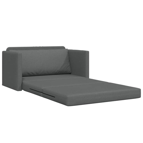 vidaXL Sammenleggbar Sofa seng M&oslash;rkegr&aring; 124 x 71 x 78 cm stoff