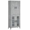 vidaXL Highboard betonggr&aring; 69,5x34x180 cm konstruert tre