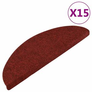 vidaXL Selvklebende trappematter 15 stk 56x17x3 cm r&oslash;d
