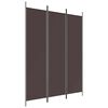 vidaXL Romdeler 3 paneler brun 150x200 cm stoff