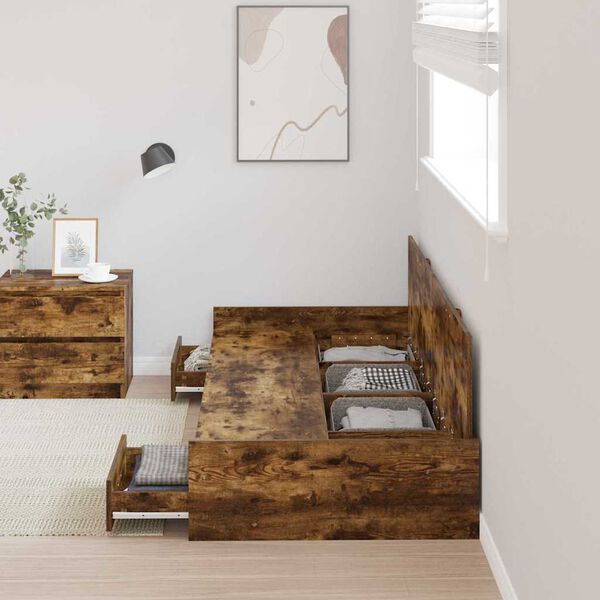 vidaXL Sengestamme med skuff Gamle tre 100 x 200 cm Konstruert tre