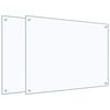 vidaXL Kj&oslash;kkenplater 2 stk gjennomsiktig 80x60 cm herdet glass