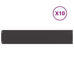 vidaXL Plenkanter 10 stk svart 20x103 cm kaldvalset st&aring;l