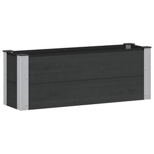 vidaXL H&oslash;ybed Svart 100 x 30 x 36 cm WPC og Aluminium