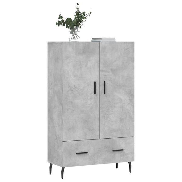 vidaXL Highboard betonggr&aring; 69,5x31x115 cm konstruert tre