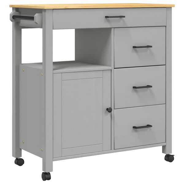 vidaXL Kj&oslash;kkenvogn MONZA 84x40x88,5 cm heltre furu