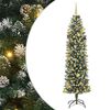 vidaXL Kunstig Slankt Jule Tre med 300 LED Gr&oslash;nn og hvit 210 cm