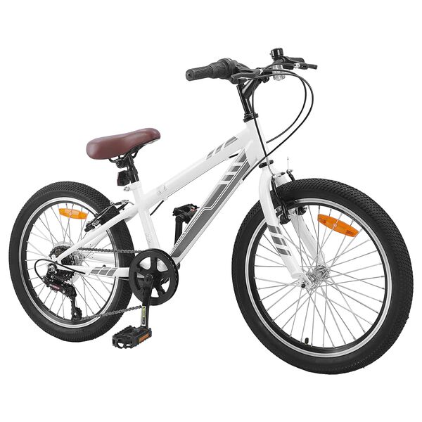 vidaXL Terrengsykkel 24 Tommer 6-Speed for 8-12 &aring;r gamle Hvit