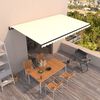 vidaXL Automatisk uttrekkbar markise 500x300 cm kremhvit