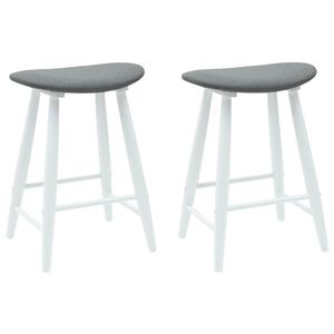 vidaXL Spisestoler 2 pcs Hvit 46 x 37 x 63 cm Solid Gummitre