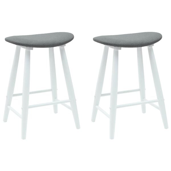 vidaXL Spisestoler 2 pcs Hvit 46 x 37 x 63 cm Solid Gummitre