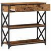 vidaXL Konsollbord Gammelt tre 75 x 28 x 75 cm Ingeniørtre og metall
