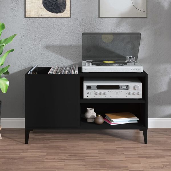 vidaXL Hifi-benk svart 84,5x38x48 cm konstruert tre