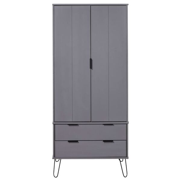 vidaXL Garderobe New York gr&aring; heltre furu