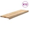 vidaXL Trappetrinn 12 stk ubehandlet 90x30x2 cm heltre eik