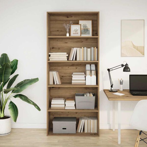 vidaXL Bokhylle artisan eik 80x30x189 cm konstruert tre