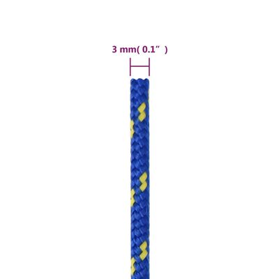 vidaXL Båttau blå 3 mm 100 m polypropylen