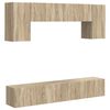 vidaXL TV-benksett Veggmontert 4 pcs Sonoma eik Konstruert tre