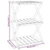 vidaXL Sammenleggbar hylle 3 lag brun 43x31x63 cm heltre akasie